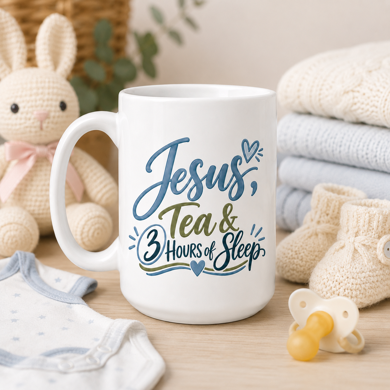 Jesus, Tea and 3 Hours of Sleep Boy mug